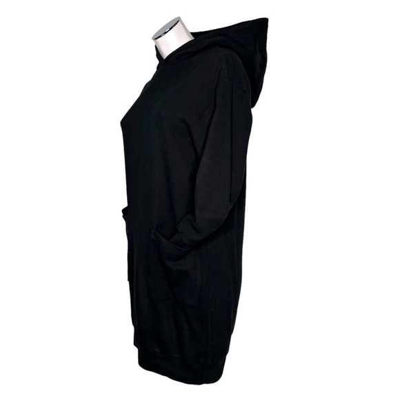 WHO WHAT WEAR Long Sleeve Black Longevity Hoodie Dress Women's Size XS - Picture 7 of 16